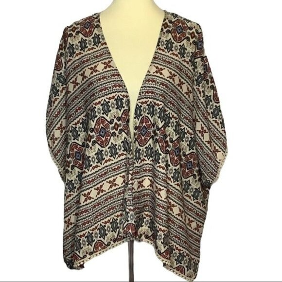 Tru Self Sheer Open Front Boho Cardigan - Picture 1 of 5